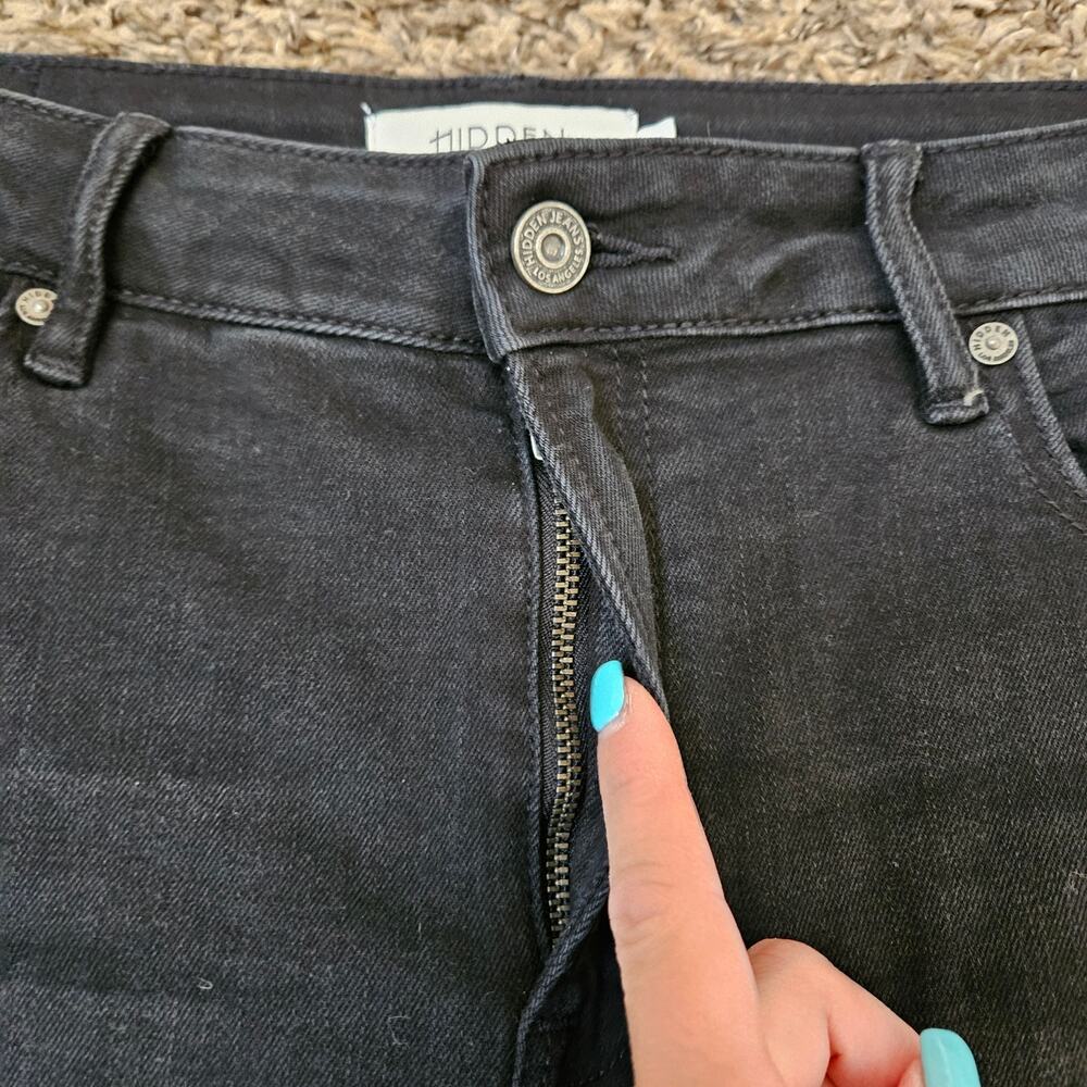 The After Midnight Black Wide Leg Cropped Jeans by Hidden Jeans 32 - Picture 5 of 11